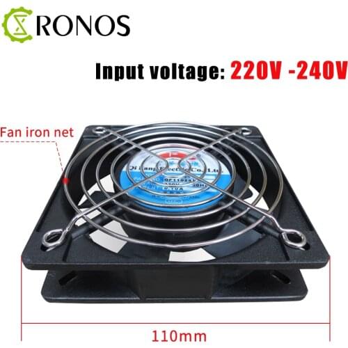 110/120MM CNC Engraving Machine Fan, Machine Tool AC Cooling Fan 24V220V Industrial Control Chassis Fan + Barbed Wire