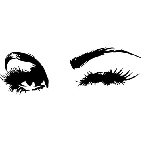 Personality Eyes Beauty Salon Fashion Vinyl Car Sticker Waterproof Car Window Body Decorative Stickers Accessories Black/Silver