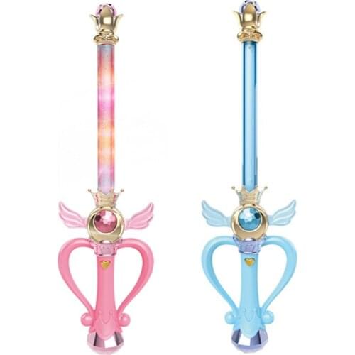 Magic Stick Girls Toys With Flashing Music Cosplay Sailor Moon Props Amazing Sword Toys For Children Pretend Play Scepter