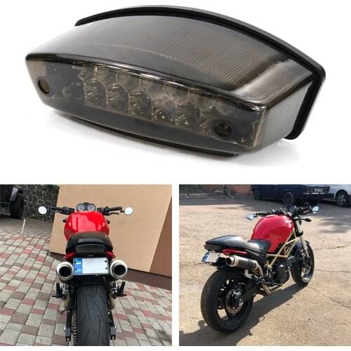 Aftermarket 3 Wire LED Taillight Brake Tail Light Tail Rear Lights Fit For Ducati Monster 400 620 695 750 800 900 S2R S4R