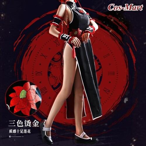 Womens Black Fashion Sexy Cheongsam Anime Date A Live Tokisaki Kurumi Cosplay Costume Full Set Role Play Uniform S-XL In Stock