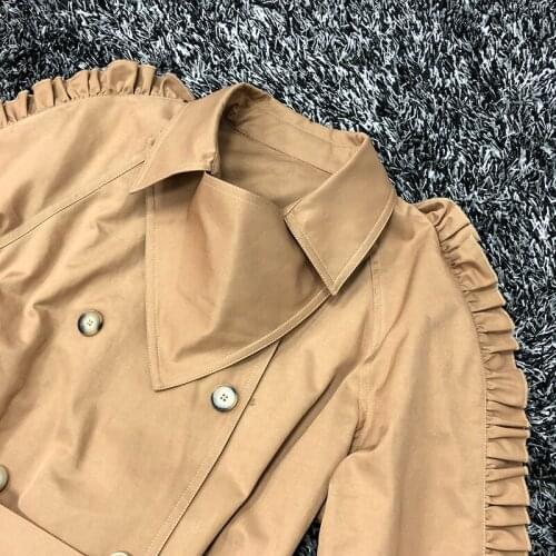 Long Trench Coat Vintage Double Breasted Runway Designer Women High Quality Fashion Windbreaker Ladies Chic Outwear Overcoat