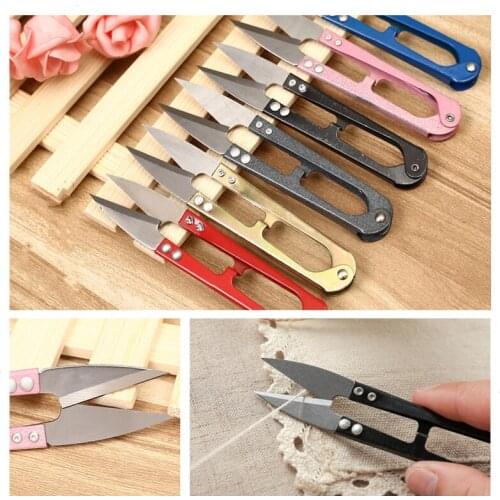 1pcs U type trimming shears multicolor DIY Handmade Cross-stitch home yarn craft fabric Tailor scissors Sewing Tool Accessories
