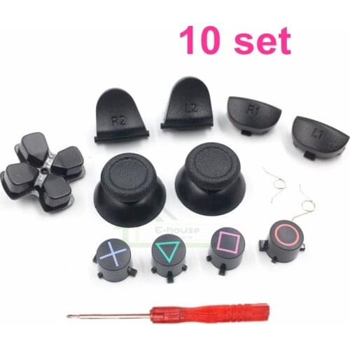 10 set L1 R1 L2 R2 Trigger Button 3D Analog Joystick Cap Replacement for Playstation 4 for PS4 Controller JDM-011 Model