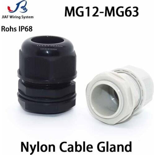10pcs IP68 Cable Gland Nylon Waterproof Joint Plastic Black White Seal Jiont MG12A MG16A MG20A MG25A MG32A MG40A M50 M63