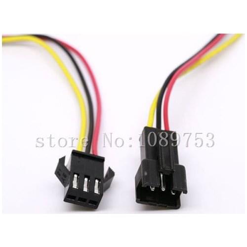 100Pairs 20cm Long JST SM 3Pins Plug Male to Female Wire Connector