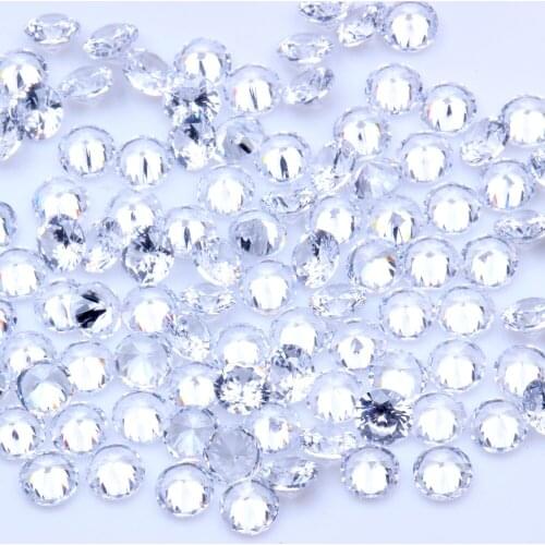 100pcs 3.5~25mm 5A White Loose Cubic Zirconia Bead Stones Round Cut Loose CZ Stone Synthetic Gems