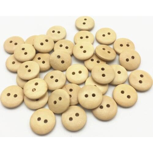 1000pcs/lot Round Wooden Buttons 15mm Natural 2 Holes Sewing Wood Shirt Button For Scrapbooking