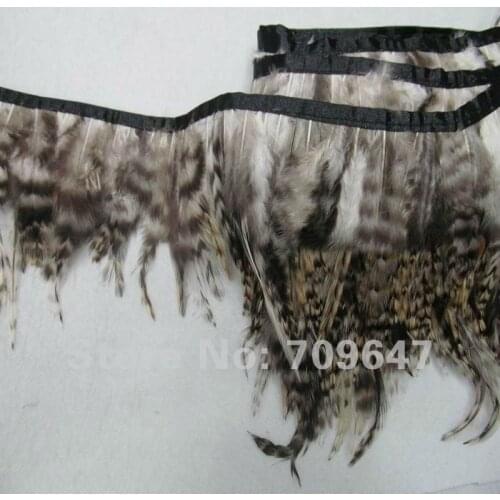 2Meters/Lot Height 4-6inch NATURAL GRAY Chinchilla Rooster Feathers Trim,feather decoration,feather ribbonnatural feathers