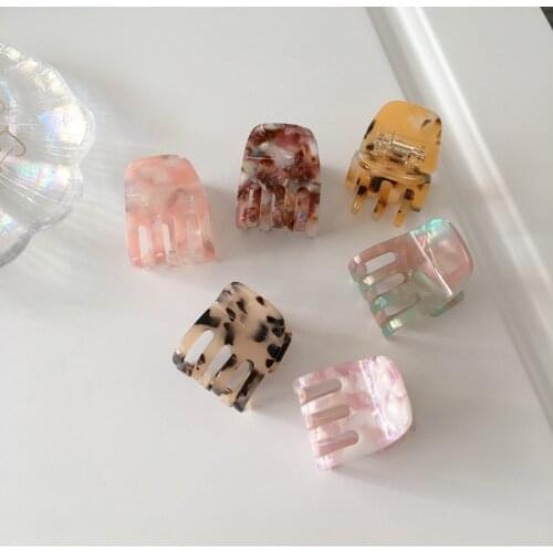 2021 New Trendy Korean Acetate Leopard Pattern Simple Mini Acrylic Hair Claw for Women Girls Hairgrip Hair Accessories Gifts