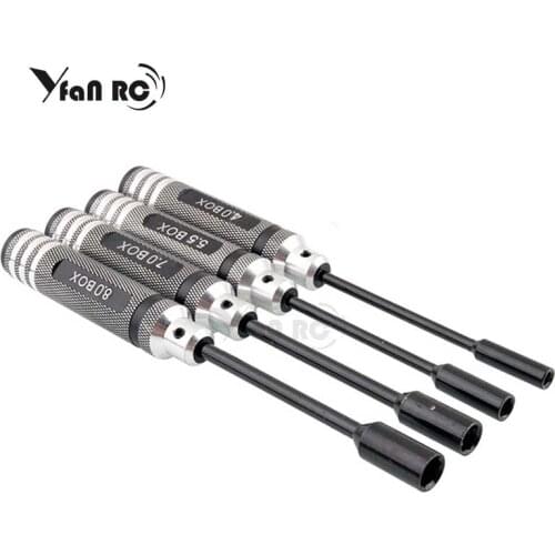 4Pcs/set 4.0/5.5/7.0/8.0mm Hexagon Screwdriver Nut Wrench Tool Screw Driver for RC Model Car Boat TRX4 Helicopter