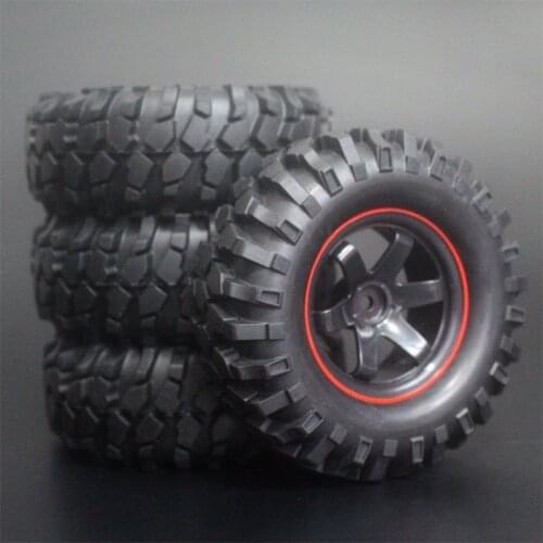 4x 1.9Inch 96mm Rubber Tires Plating Wheel Rims For D90 D110 SCX10 CC01 RC Rock Crawler Truck Climbing Off-Road Car