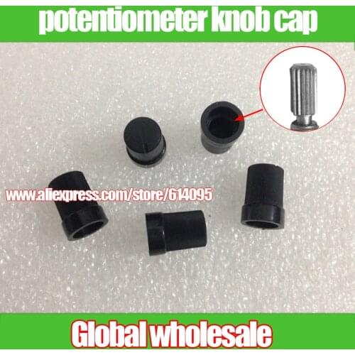 70PCS 10 * 15MM potentiometer knob cap / volume switch Audio plastic stripe knob cap black / mixer equalizer Sound console knob