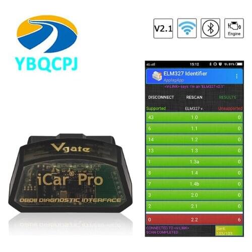 Vgate iCar Pro Bluetooth 4.0 / WIFI OBD2 Scanner For Android/IOS Car Diagnostic Tool ELM327 V2.1 iCar Pro Bluetooth 3.0