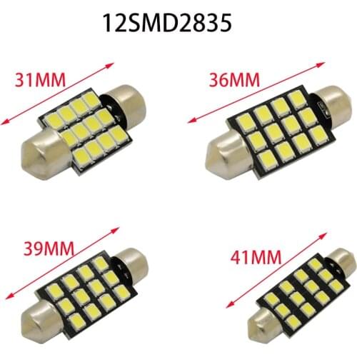 Car Double Pointed Led Reading Light 31 36 39 41 2835 12smd Interior Lamp Roof Lamp License Plate Trunk Light Led Lights for Car