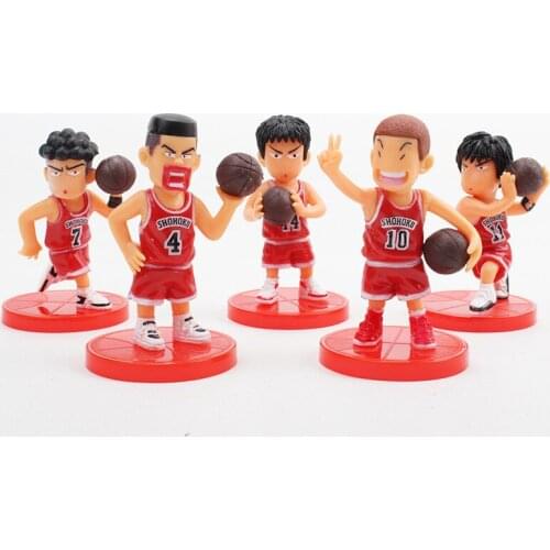 7.5CM Slam Dunk Figure toy Kaede 5Pcs/set Rukawa Hanamichi Sakuragi PVC Action Anime Toys To Collection Gifts Slam Dunk Figure