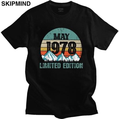 May 1978 Limited Edition Mountain T Shirt Men Pre-shrunk Cotton 42nd Birthday Gift Tee Tops O-neck Short-Sleeve T-shirt Merch