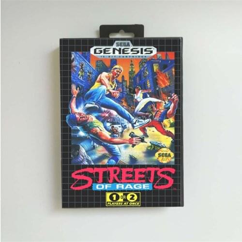 Streets of Rage - USA Cover With Retail Box 16 Bit MD Game Card for Sega Megadrive Genesis Video Game Console