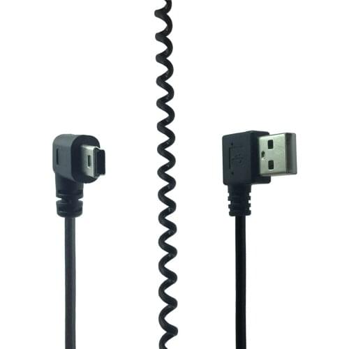 Mini Usb 90 Degree Cord Cable Players Spiral Coiled Adapter Digital Cameras Right Angled Extension cables for MP3 GPS HDD
