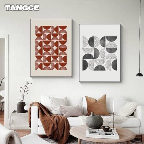 Modern Minimalist Abstract Geometric Lines Canvas Painting Wall Art Pictures Posters and Prints Interior Living Room Home Decor