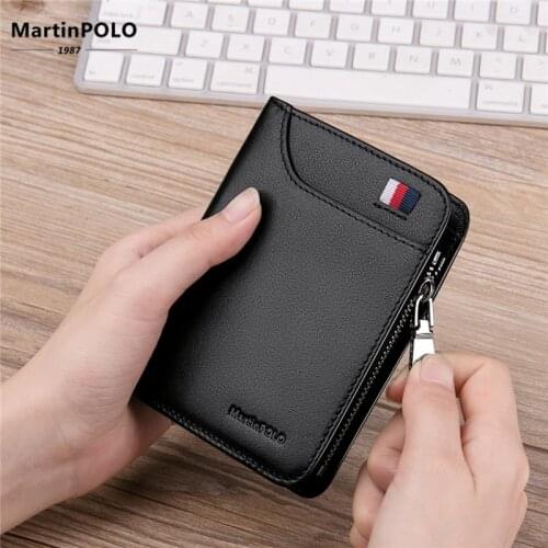 MartinPOLO 2019 Men wallet Genuine Leather Drivers license Wallets Leather coin purse Designer Card Holder Money Dollar MP1003