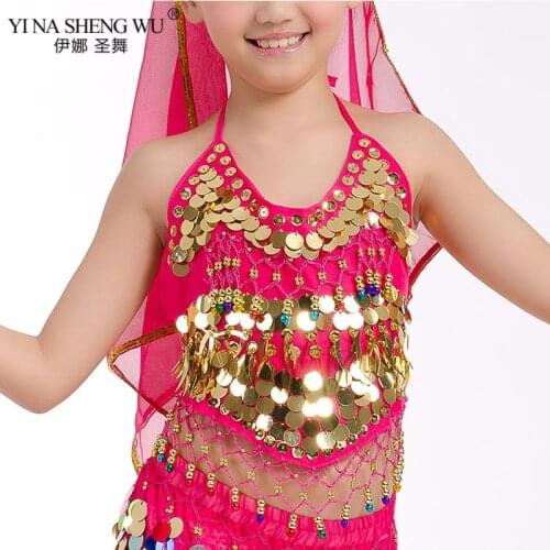 Girls Bellydance Oriental Costumes Top Bra Children Belly Dance Costume Top 2 Style Gril Indian Sari Clothing bollywood For Kids