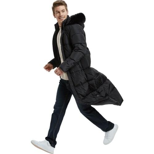 White Duck Down Jacket Men Korean Winter Coat Men Fox Fur Collar Puffer Jacket Men Down Coat Warm Parka Abrigo YY1686