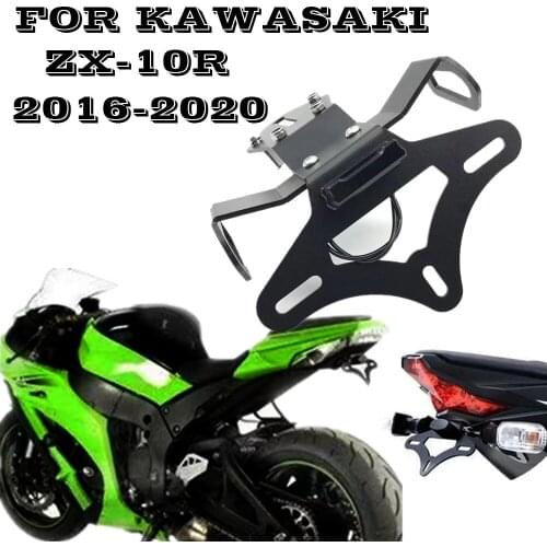 Motorcycle Rear License Plate Holder Bracket with Light for Kawasaki ZX-10R 2016-2020 Frame Tail Tidy Fender Eliminator