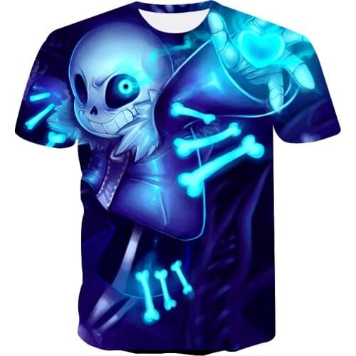 2019 New Undertale Sans pattern unisex t-shirt 3D printing fashion mens t-shirt harajuku tops