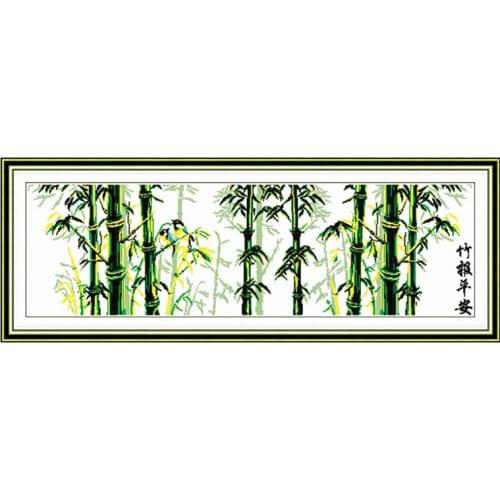 Bamboo announcing peace (whole scene) cross stitch kit chinese Pattern canvas DMC embroidery handmade needlework craft supplies
