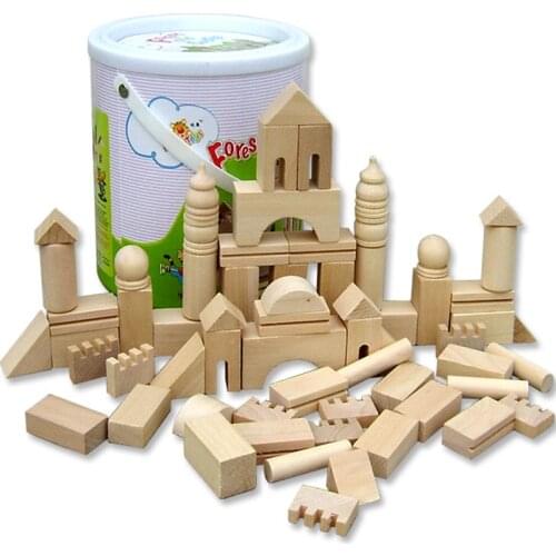 Natural wooden baby toy Child educational building blocks wood toys