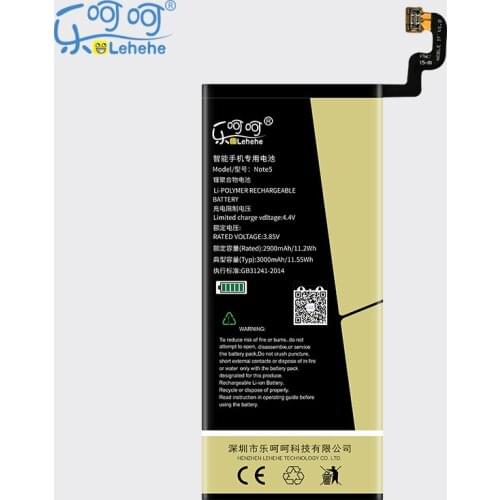 New LEHEHE EB-BN920ABE Battery For Samsung GALAXY Note 5 N9200 N920t N920c Note5 SM-N9208 N9208 3000mAh with Tools Gifts