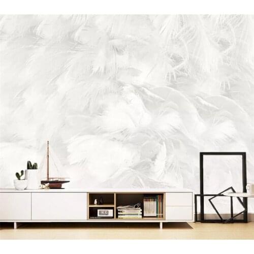 Custom wallpaper 3d murals modern minimalist abstract pure white feather living room wall papers home decor mural 3d wallpaper