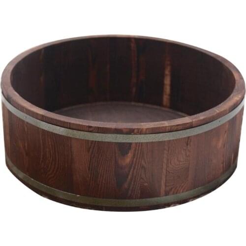 Baby Photography Props Vintage Wooden Basin Round Shape Box Newborn Infants Photo Posing Shooting Accessories