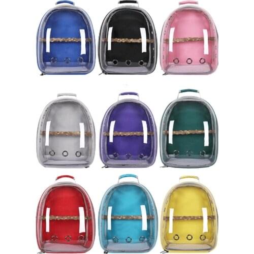 Parrot Bird Carrier Backpack with Standing Perch Pet Bubble Backpack for Outdoor
