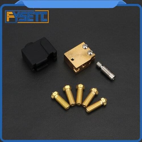 Volcano Silicone Socks 24x20x11.5mm +H59 Copper Volcano Heater Block +5pcs Nozzle +Hotend Throat For E3D Volcano PT100 Cartridge