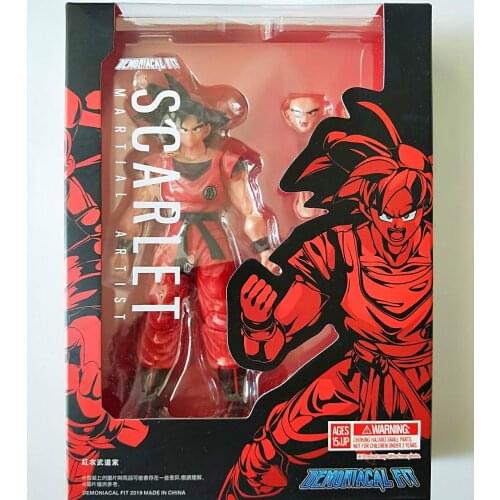 15cm Dragon Ball Super Demoniacal Fit Super Saiya Son Goku Red martial Artist PVC Statue Action Anime Figure Model Toys