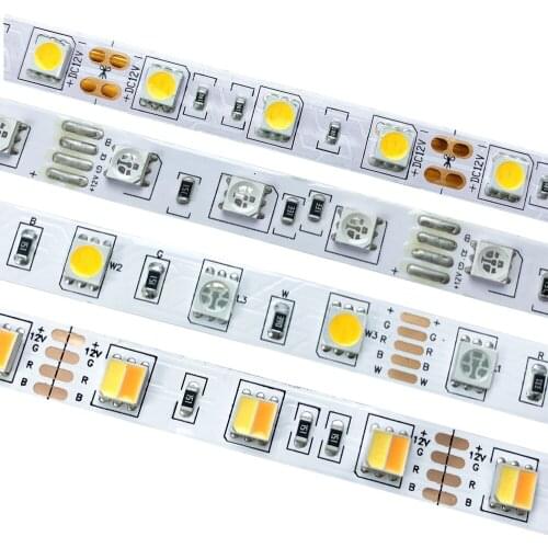 5M 5050 SMD LED Strip RGB RGBW (RGB + White) RGBWW (RGB+Warm White) CCT Flexible LED String Light 5M/ 300 LEDs DC12V Home Decor