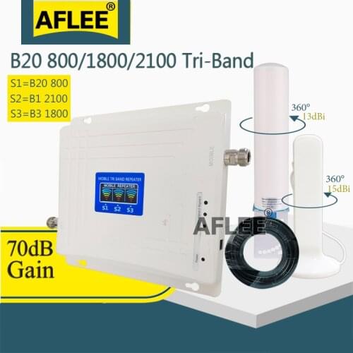 B20 800 1800 2100 Tri-Band Cellular Amplifier Cell Phone 4G Signal Repeater gsm 2g 3g 4g Mobile Signal Booster LTE DCS WCDMA