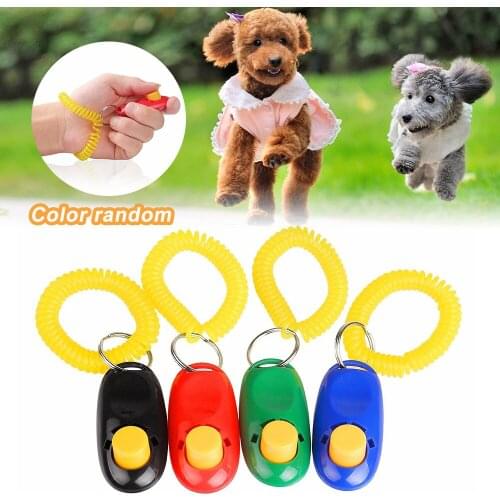 Dog Pet Puppy Cat Training Clicker Click Button Trainer Obedience Aid With Wrist 3