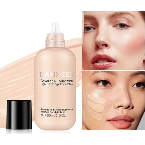60ml Face Foundation Base Long Wear Moisturizer Oil Control Concealer Liquid Foundation Cream Long Lasting 24 Hours