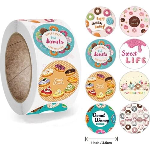 50-500pcs Happy Birthday Sticker Paper Adhesive Stickers Tape Label For Homemade Bakery Gift Packaging Scrapbooking Kids Party