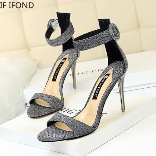 IF IFOND Woman Sandals 2020 Summer Style High Heels Fashion Women Shoes Ankle Strap Sexy hollow Pumps