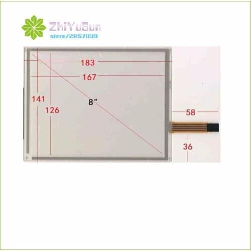 ZhiYuSun 183*141 8inch 4 lins Touch Screen183mm*141mm for Industrial control Touch sensor glass this is compatible