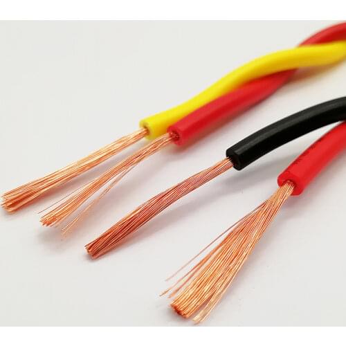 100 meters RVS cable 20AWG 18AWG 17AWG 15AWG 13AWG 11AWG pure copper core soft wire twisted pair 2 core wire