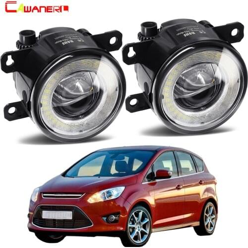 2 X Car LED Fog Light Angel Eye Daytime Running Lamp DRL 30W 8000LM 12V For Ford Grand C-Max MPV 2010 2011 2012 2013 2014 2015