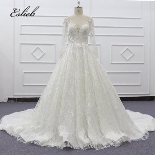 2020 SJ101 New Bling Bling Ball Gown Wedding Dresses Off the Shoulder Bridal Wedding Gowns Customized Plus size