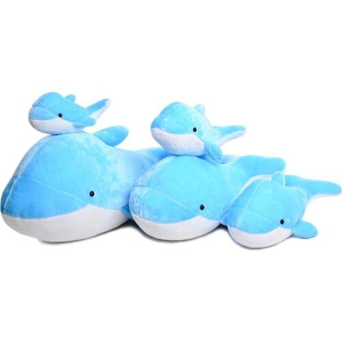 37-50cm Sky Blue New Creative Dolphins Stuffed Plush Toy Doll Animal Cute Sea World Valentine Gift Girl Birthday Good Quality