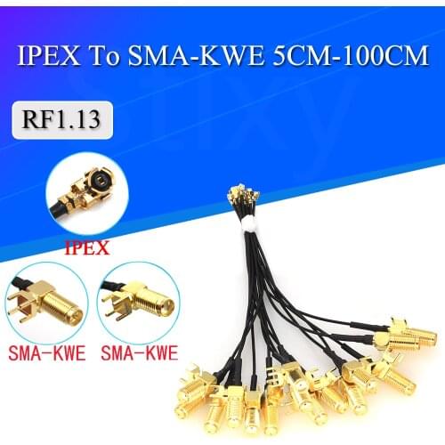 5PCS Antenna Converter Cable U.FL/IPX to SMA Female Connector RG1.13 Pigtail Cable SMA Plugboard IPEX to SMA-KWE