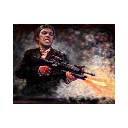 Al Pacino, Scarface, mg # TOP ART oil painting # 100% hand painted work - large 36" INCHES -free shipping cost